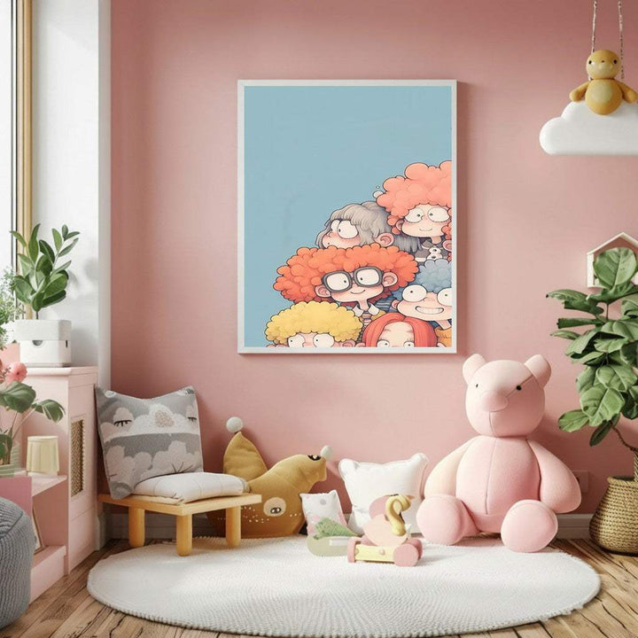 Cute Friends Peekaboo Canvas