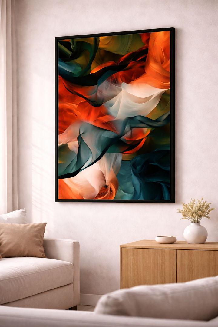 Abstract Flowing Fabric Art Canvas