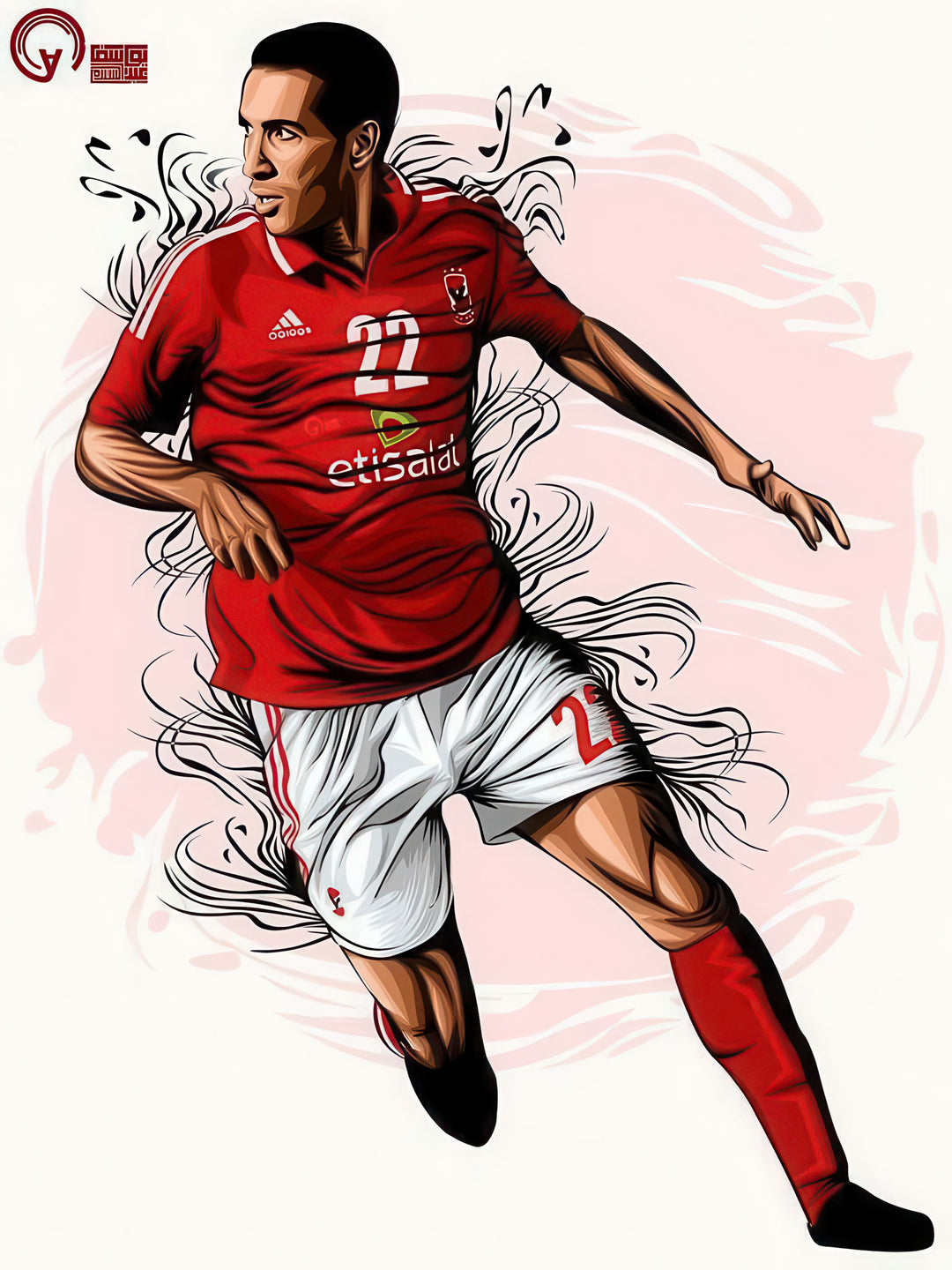 Dynamic football player action canvas on MDF frame with glass front panel, premium water-resistant material