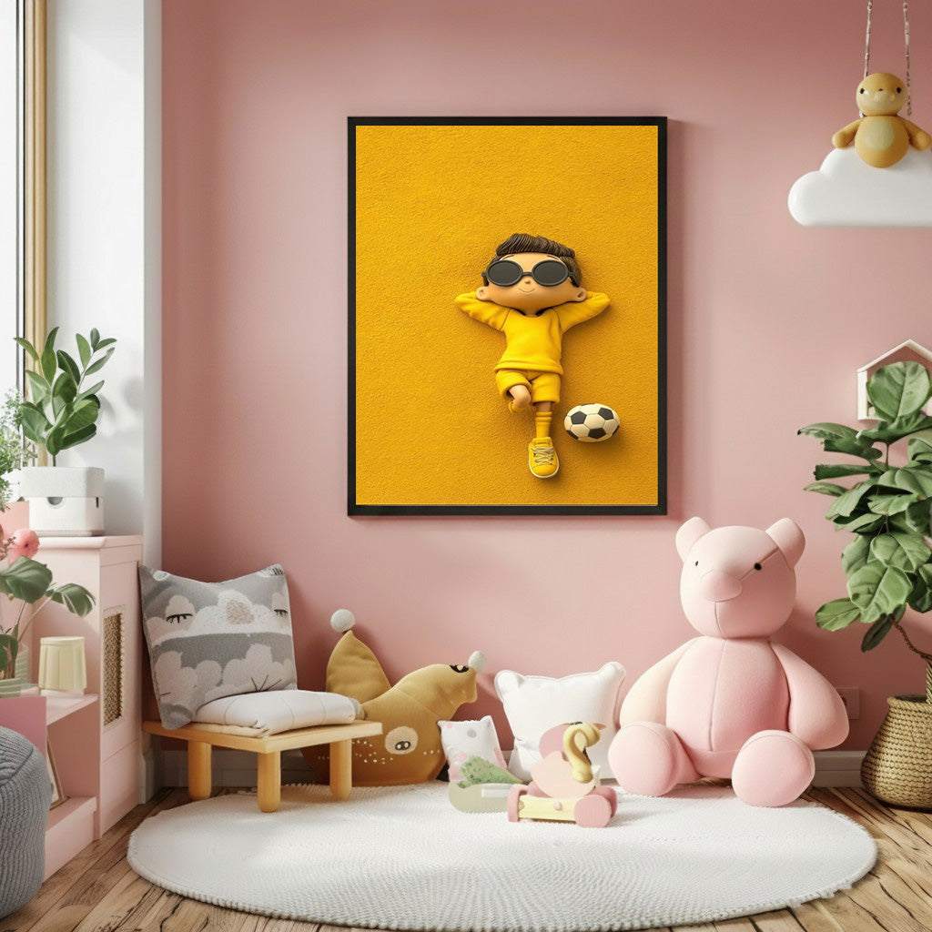 Cool Soccer Boy Kids Canvas