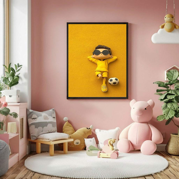 Cool Soccer Boy Kids Canvas