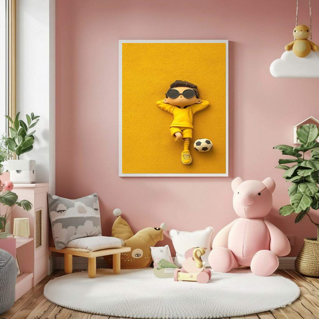 Cool Soccer Boy Kids Canvas
