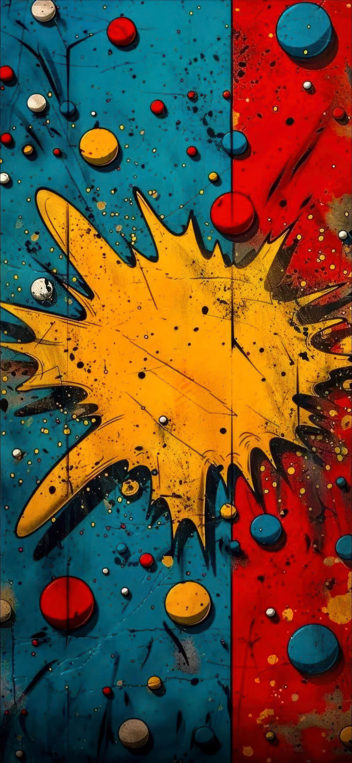 Abstract Pop Burst Canvas with vibrant explosive pop-art colors on premium material