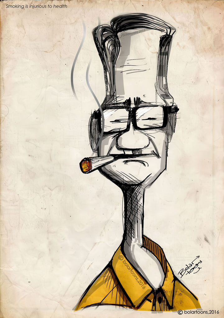 Vintage thinker portrait on premium canvas with MDF frame and glass front panel