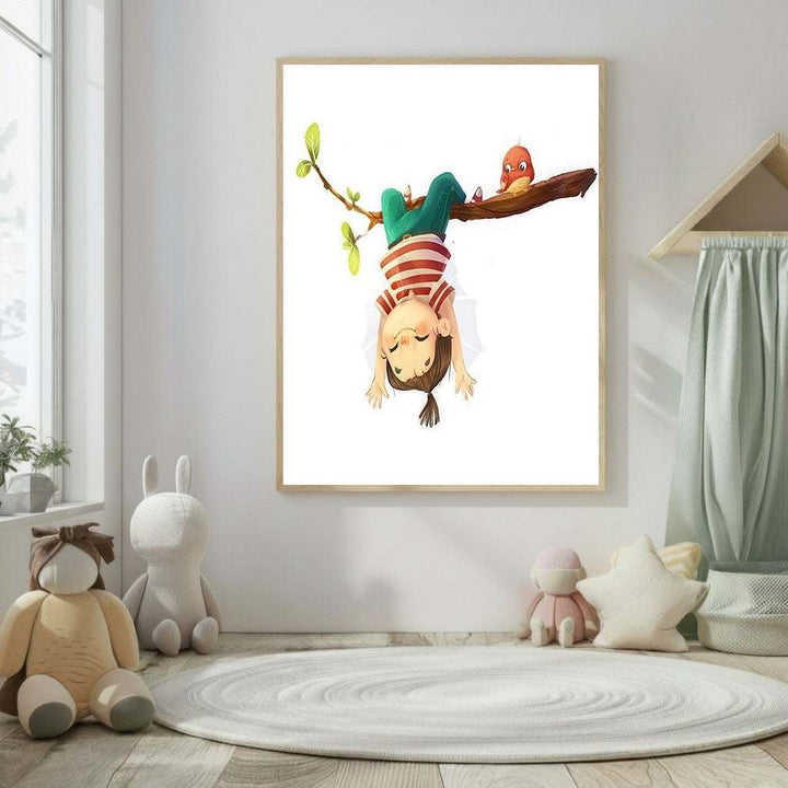 Playful Upside Down Kid Canvas