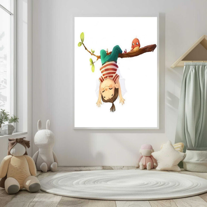 Playful Upside Down Kid Canvas