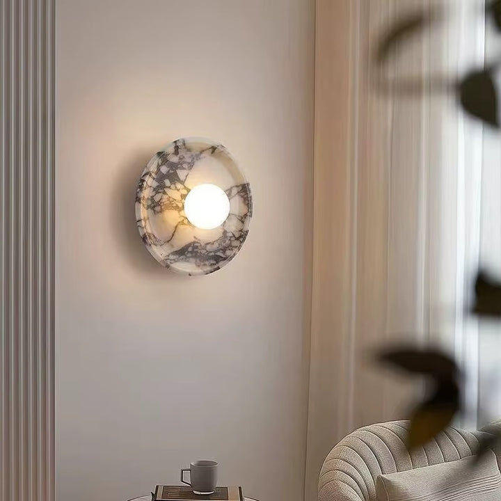 Marbled Round Wall Light