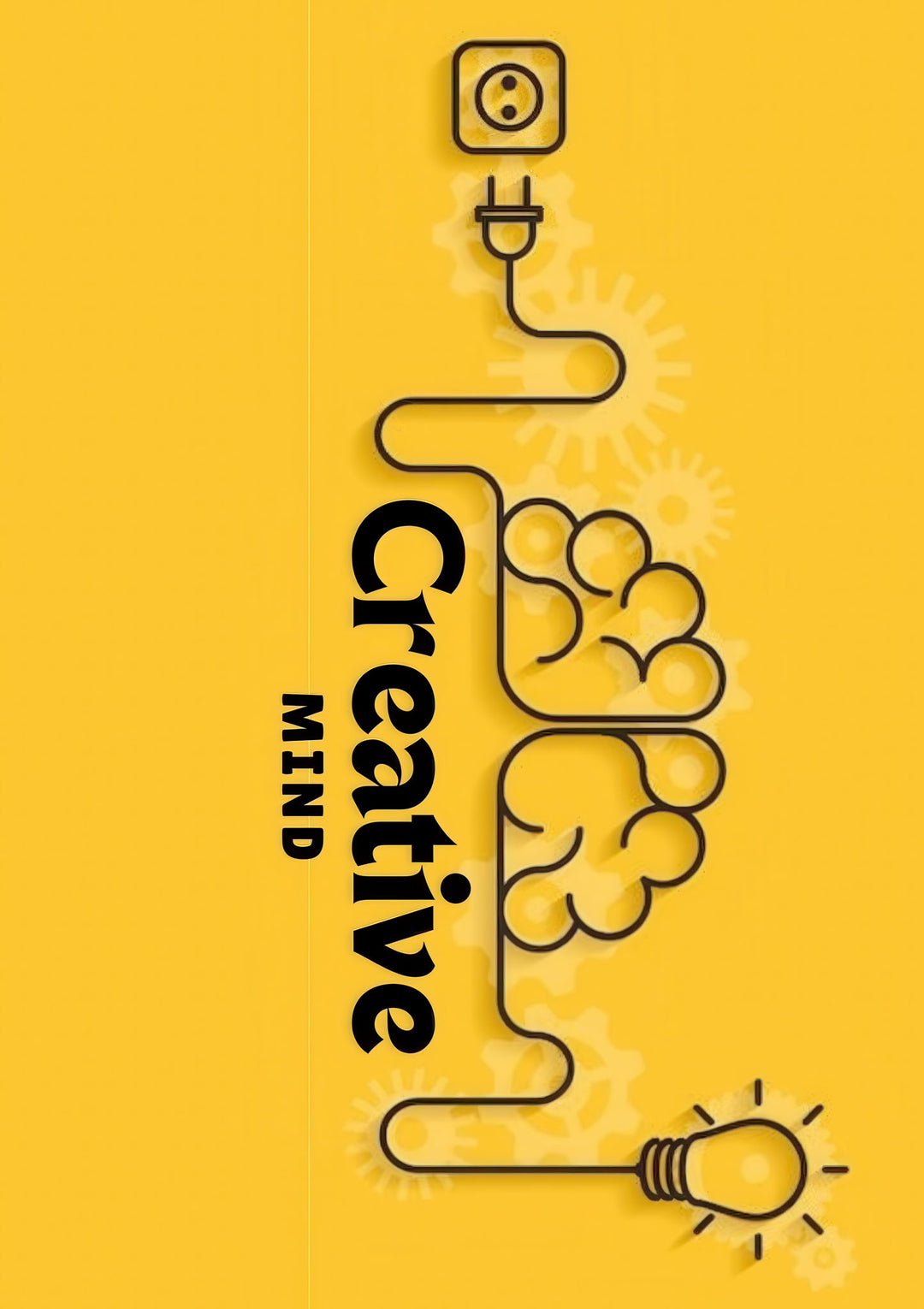 Creative Mind Yellow Canvas with innovation graphics on premium water-resistant canvas in MDF frame