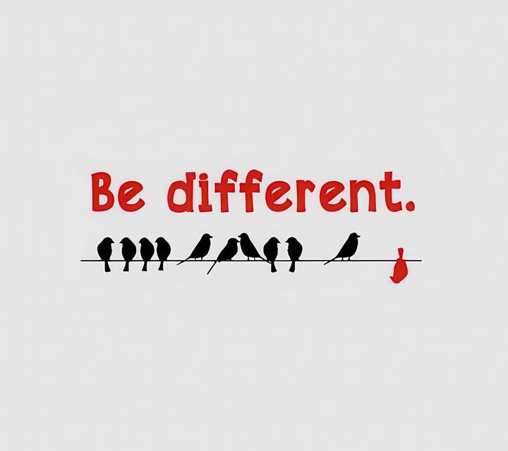 Be Different Birds Canvas minimalist motivational artwork with MDF frame and glass front panel.