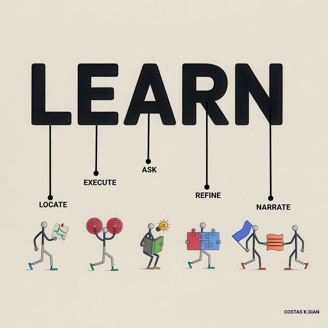 Learn Process Steps Canvas educational motivational artwork with MDF frame and glass front panel