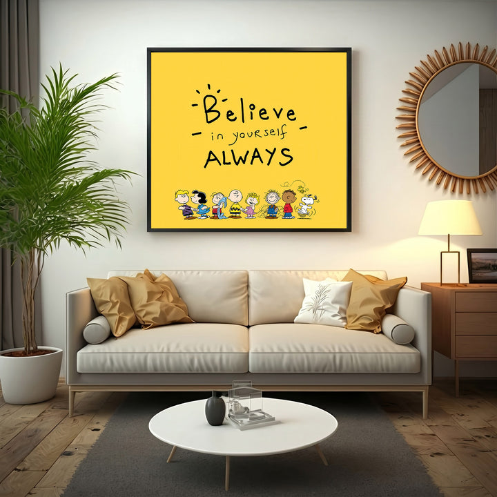 Believe in Yourself Cartoon Canvas