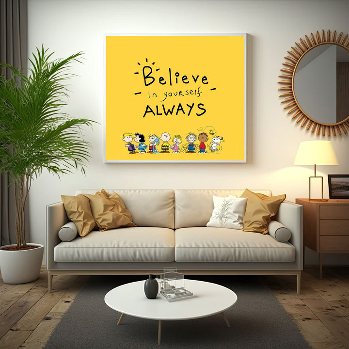 Believe in Yourself Cartoon Canvas