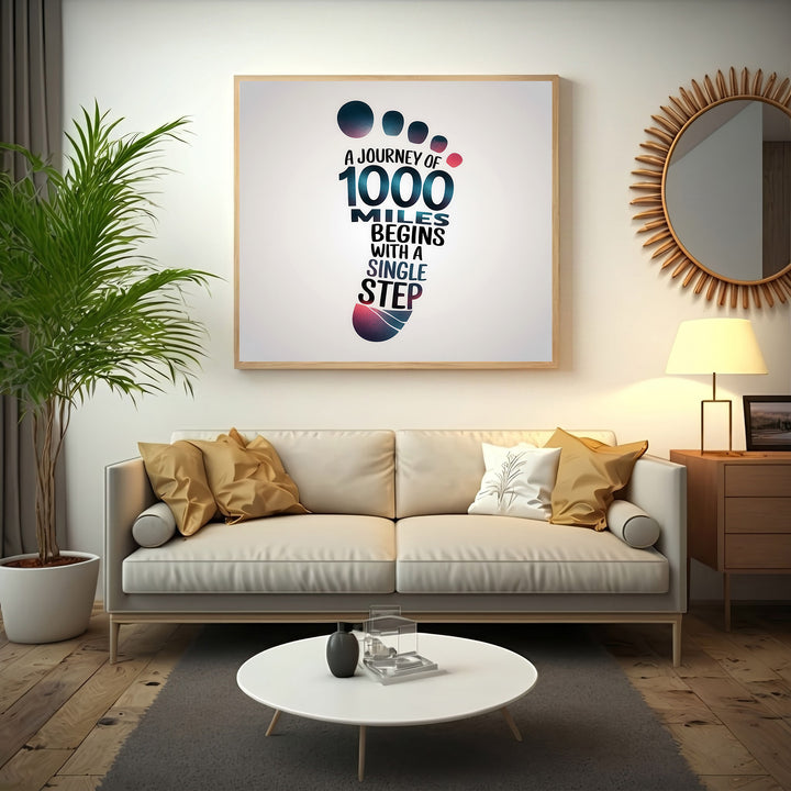 Journey of 1000 Miles Inspirational Canvas