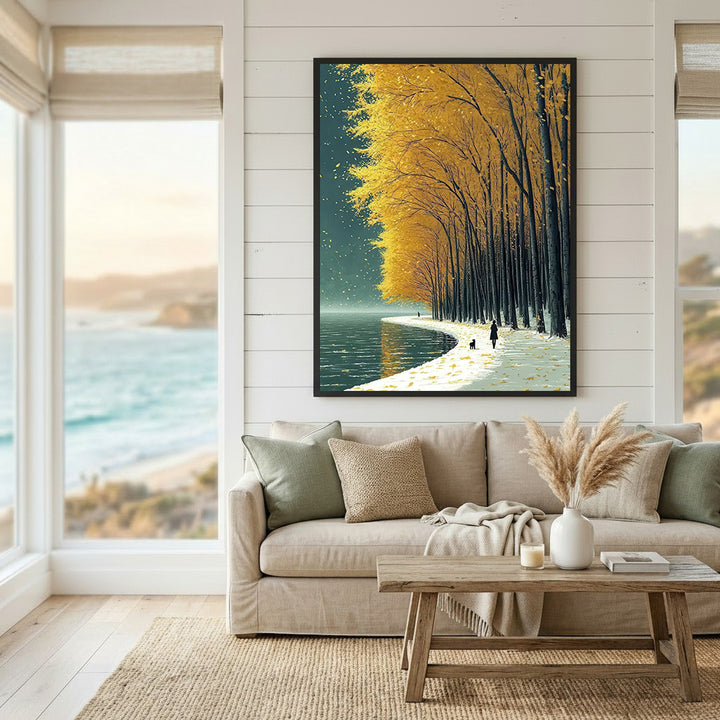 Autumn Lakeside Canvas Wall Art