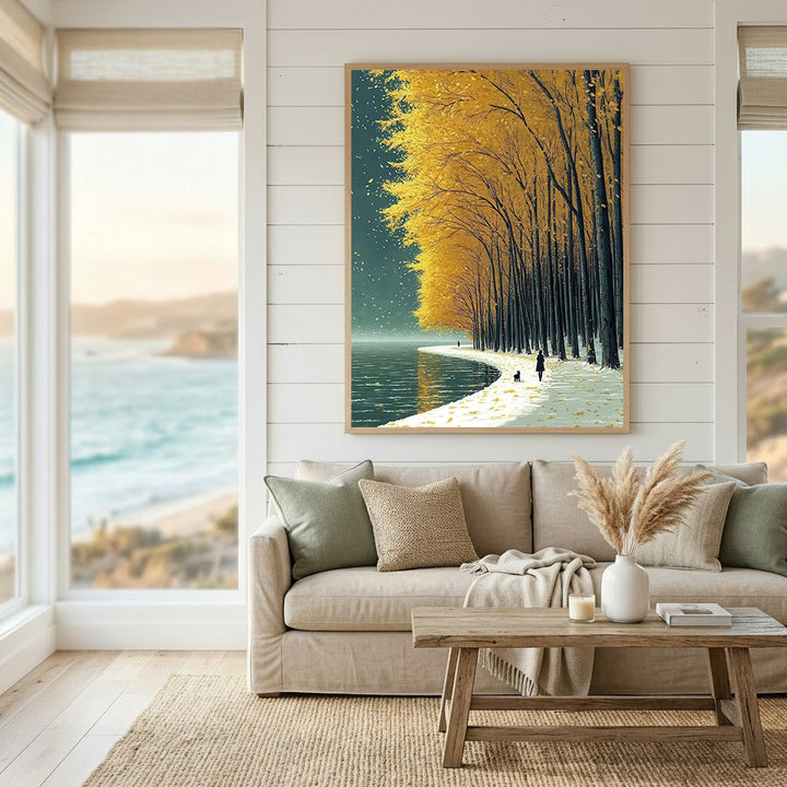 Autumn Lakeside Canvas Wall Art