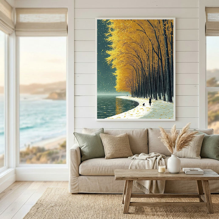 Autumn Lakeside Canvas Wall Art