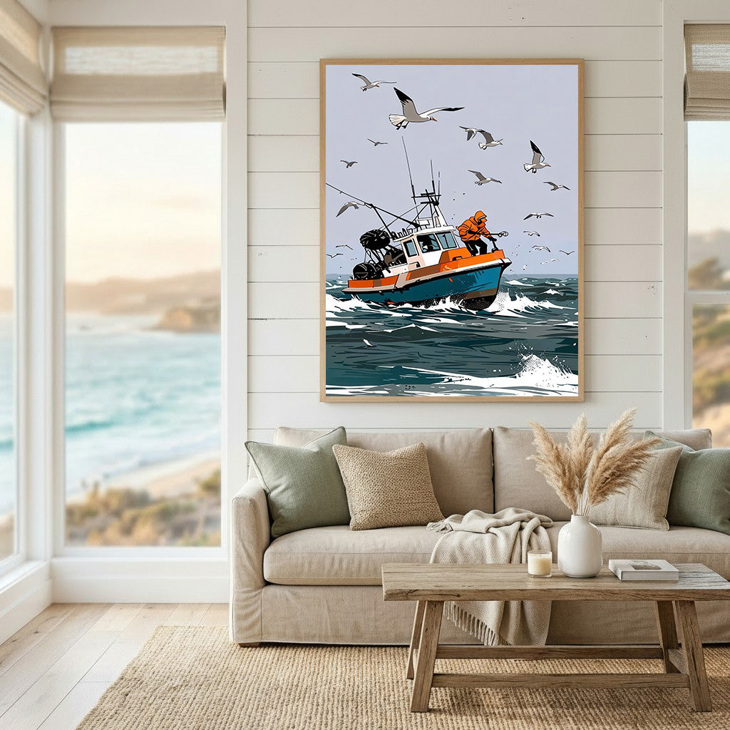 Fishing Boat Canvas Wall Art