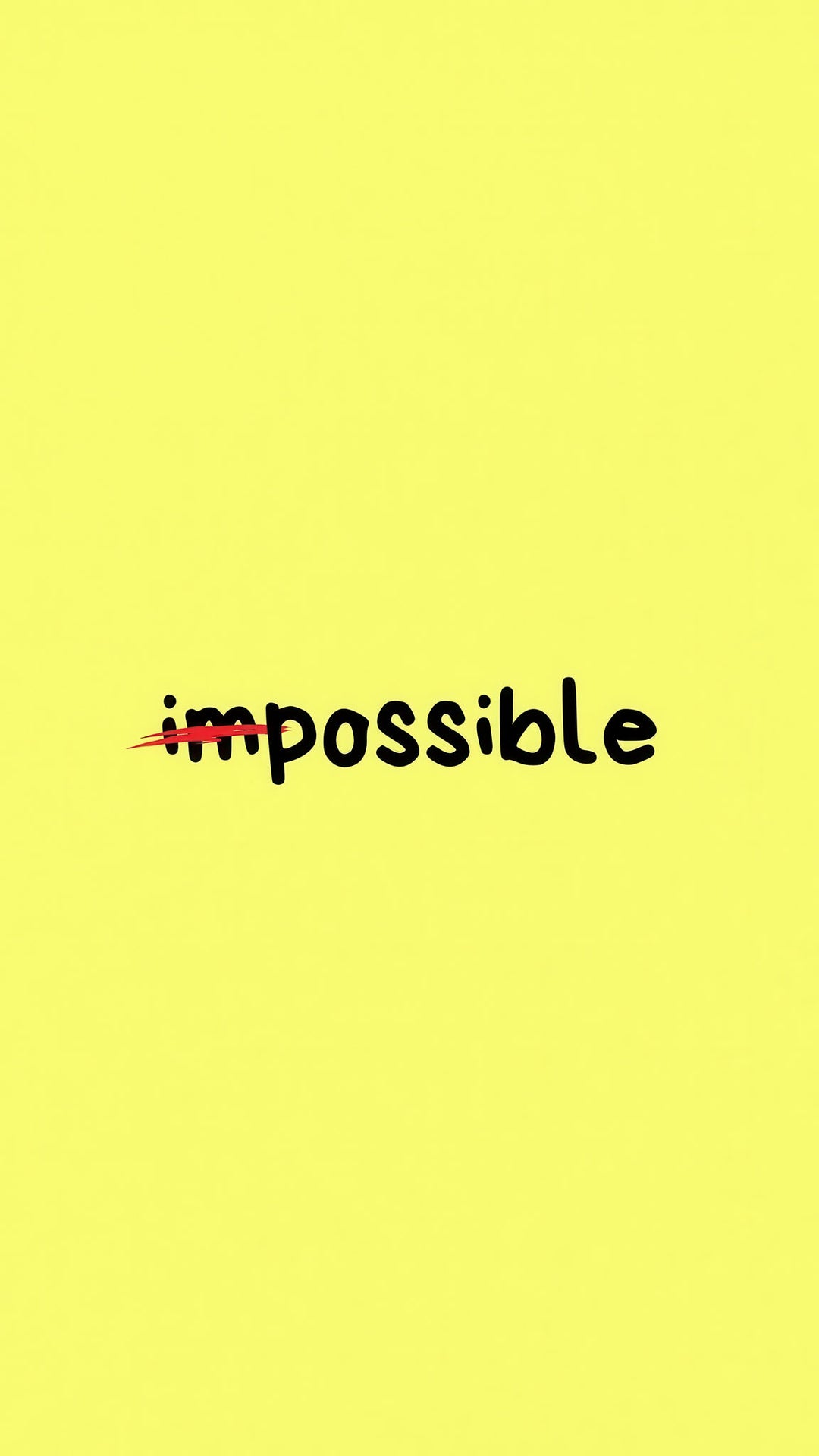 Impossible Motivation Canvas Wall Art with yellow background and creative strike-through transforming Impossible to Possible text