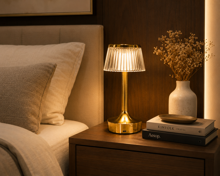 Rechargeable Gold LED Table Lamp