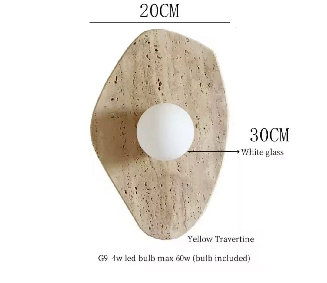 Travertine Globe Wall Light