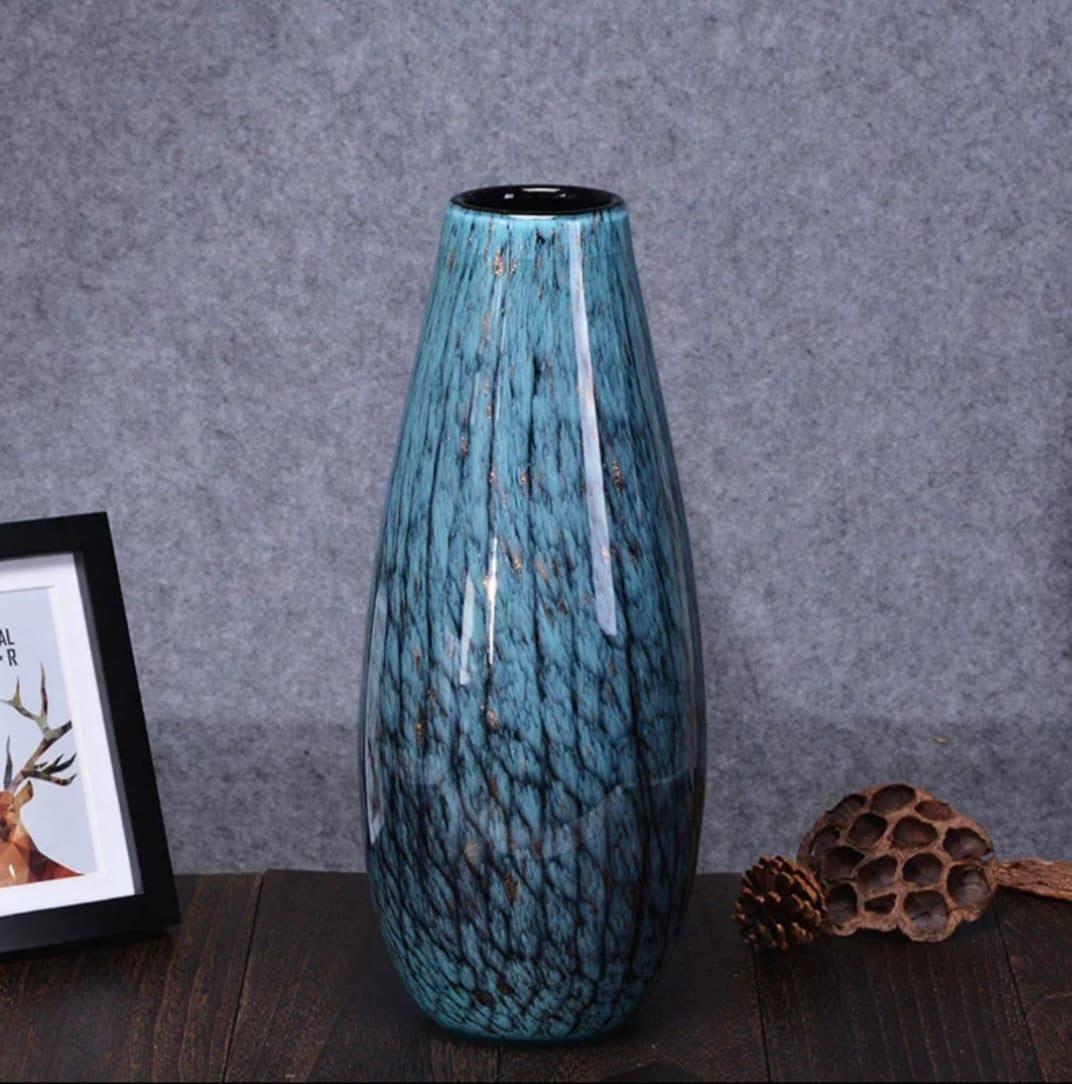 Blue Crackle Glaze Ceramic Vases