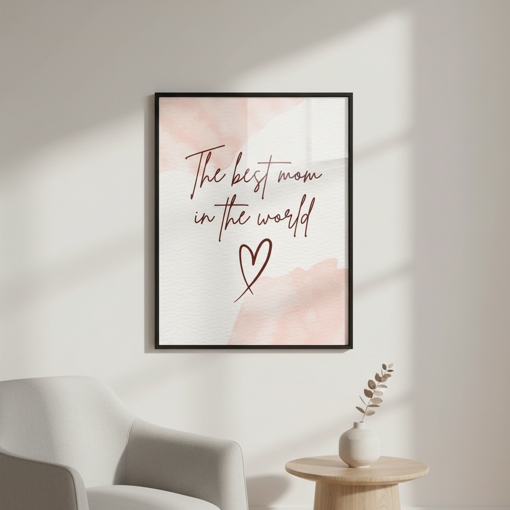 The Best Mom in the World Quote Canvas