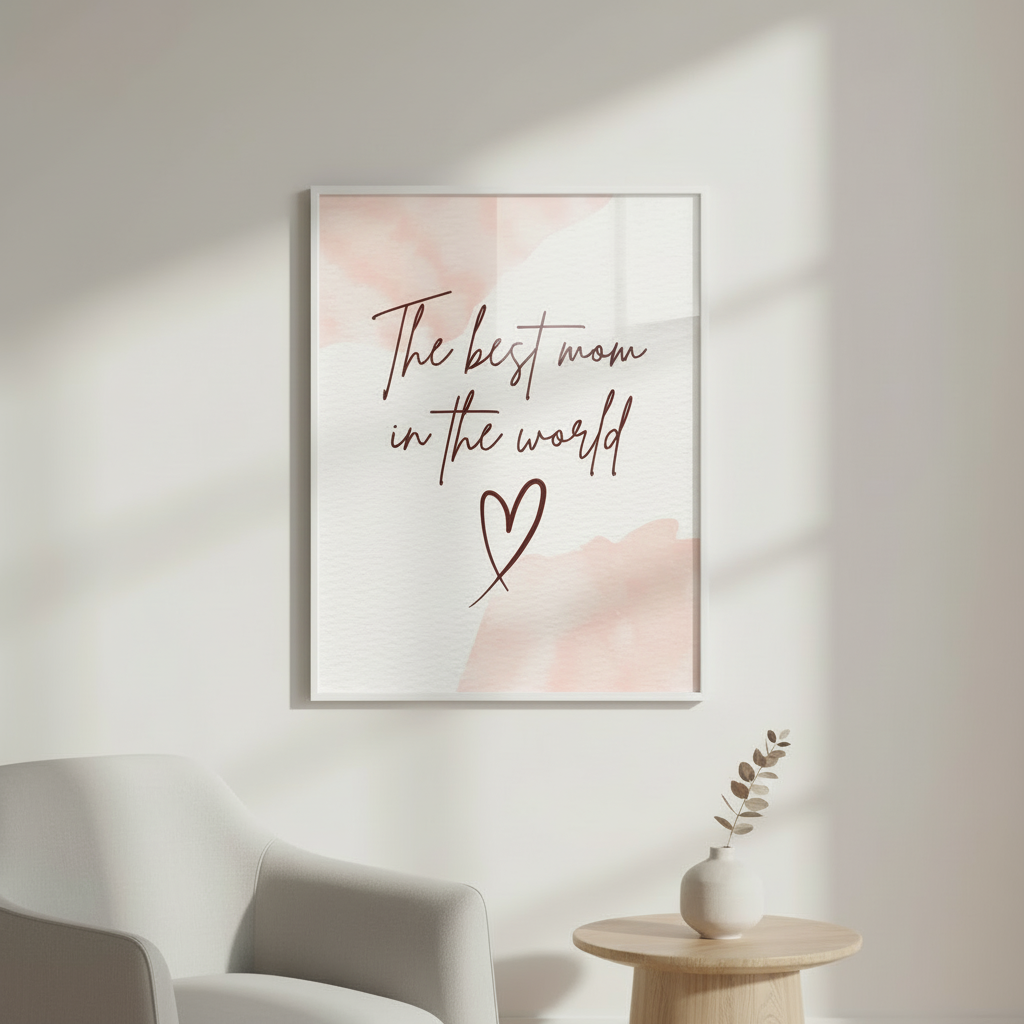 The Best Mom in the World Quote Canvas