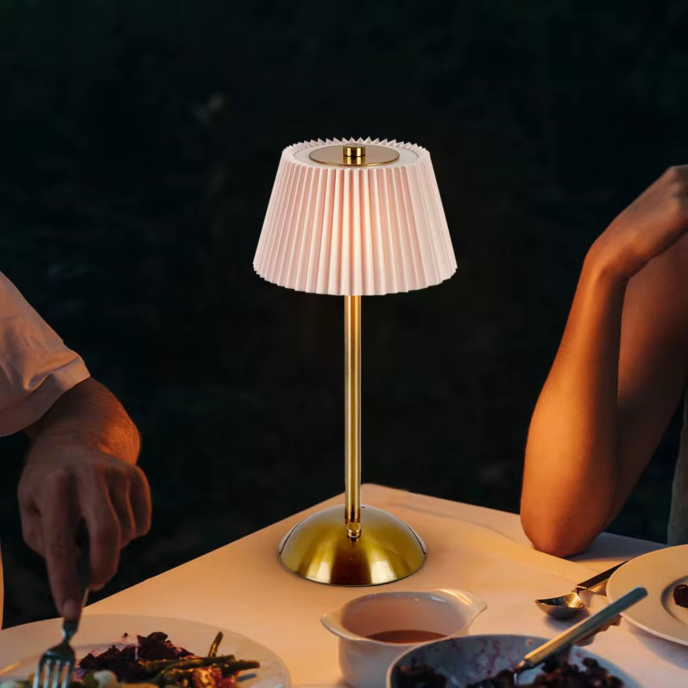 Pleated rechargeable Shade Table Lamp
