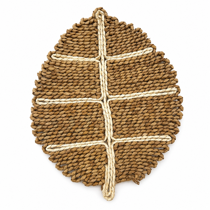 Leaf Square Flower Woven Trivet
