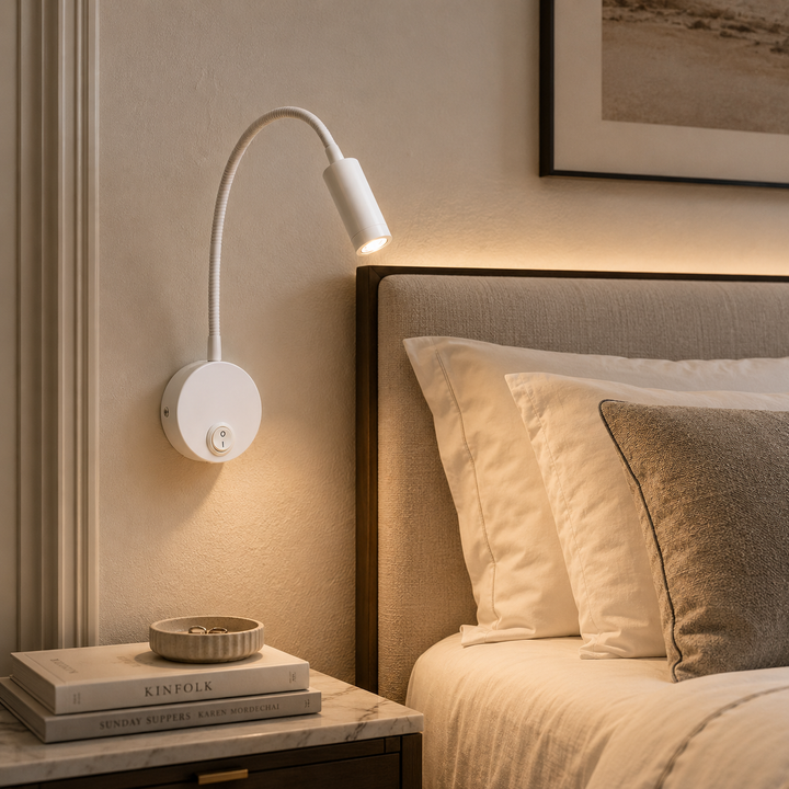 Modern Bedside Wall Light with a Flexible Arm (40 cm)