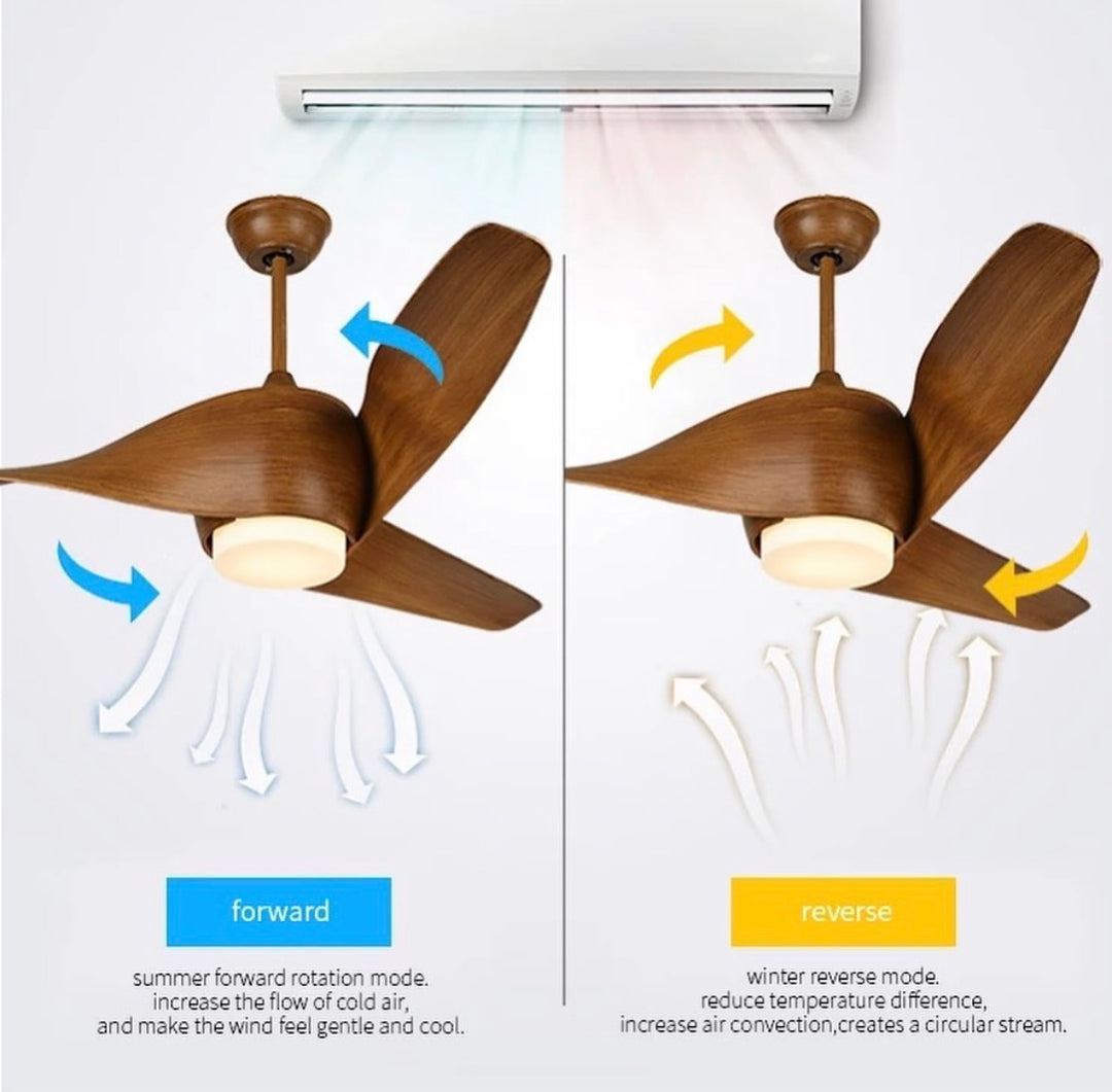 Modern Sculptural Ceiling Fan with Integrated Light, 52-inch