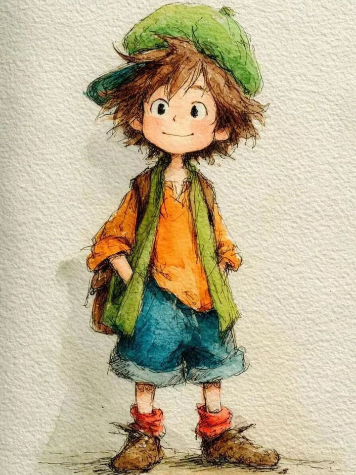 Cute Little Explorer Boy Canvas Art