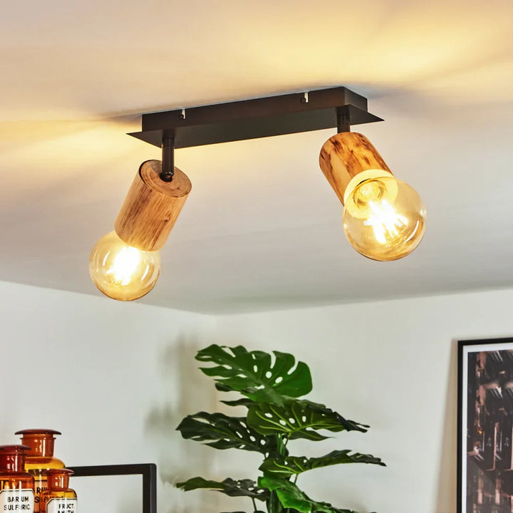 Modern Wooden Dual Ceiling Spotlight