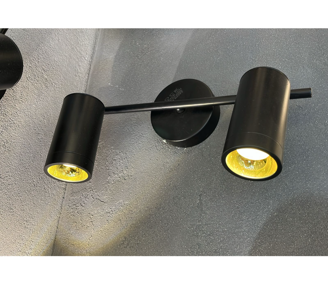 Modern Black Triple & Double Wall Spotlight