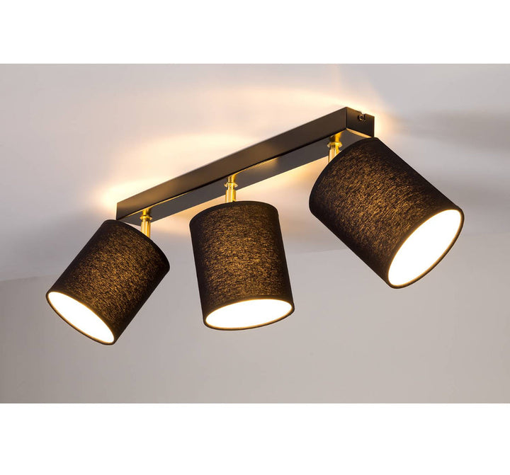 Modern Black Ceiling Spotlight with Fabric Shades