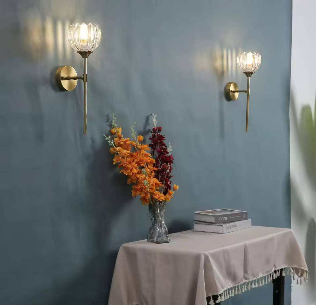 Brass Glass Wall Sconce