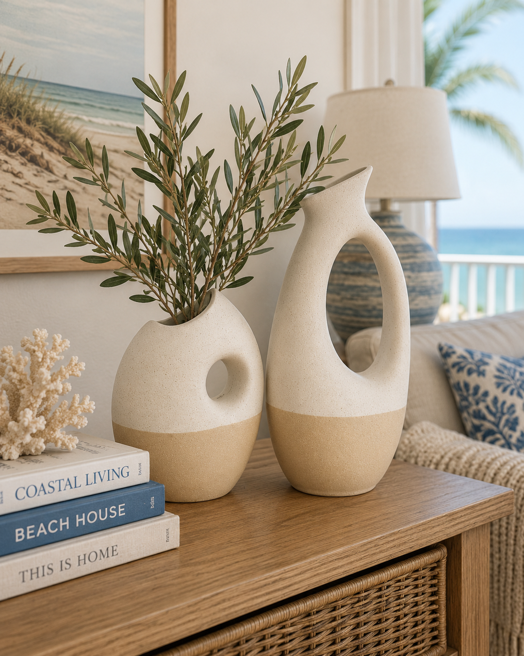 Sandstone Loop Vase Set