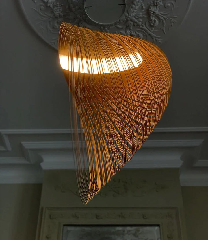 Wooden Modern LED Sculptural Pendant Light