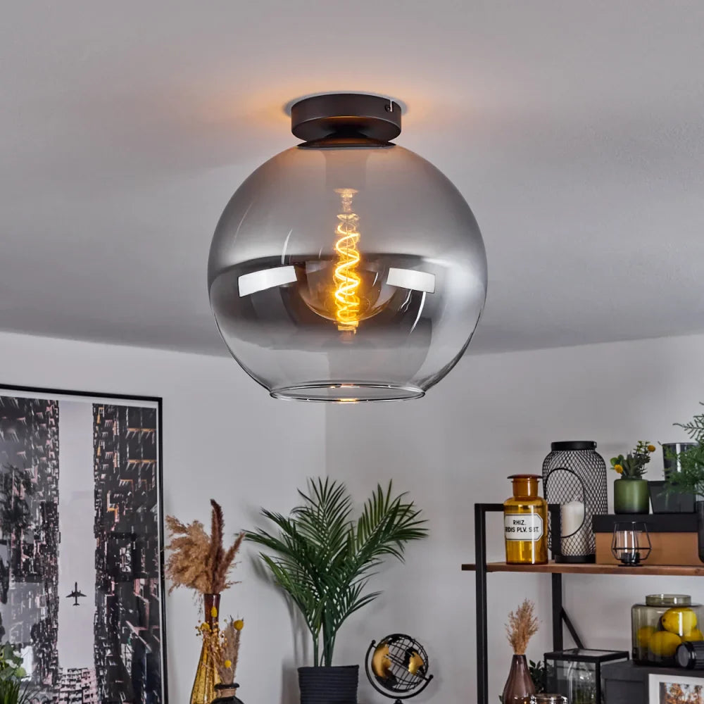 Modern Rose Gold Glass Globe Ceiling Light