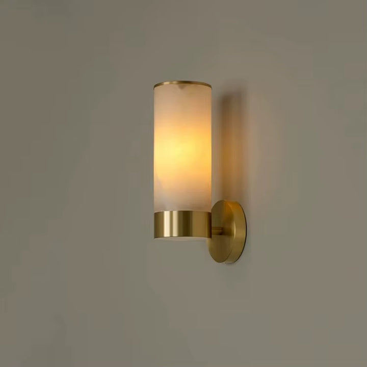Modern Brass and Marble Effect Wall Sconce