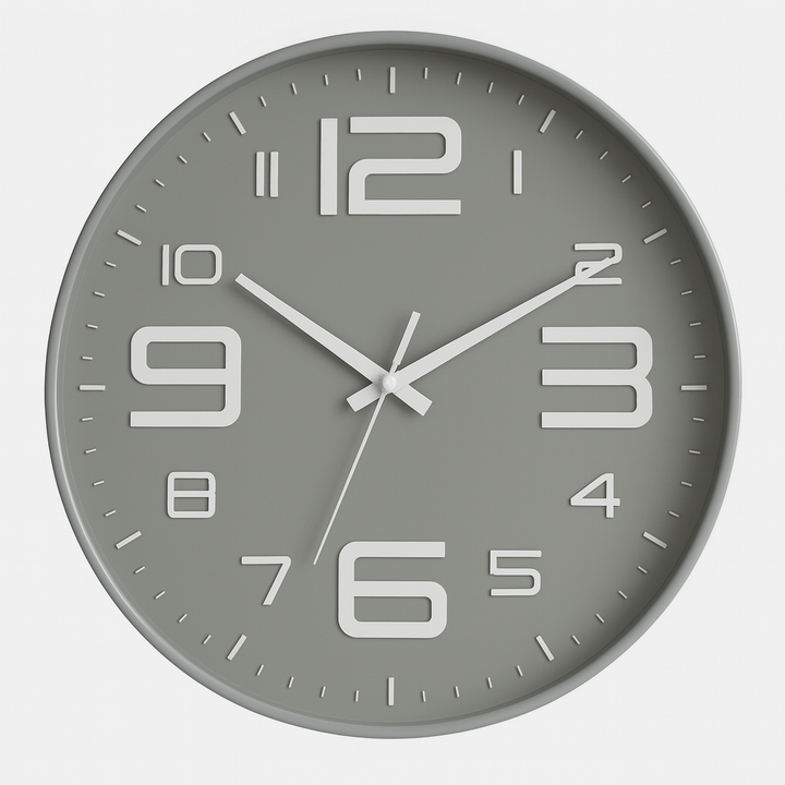 Grayo - Modern Wall Clock in grey beige and olive green