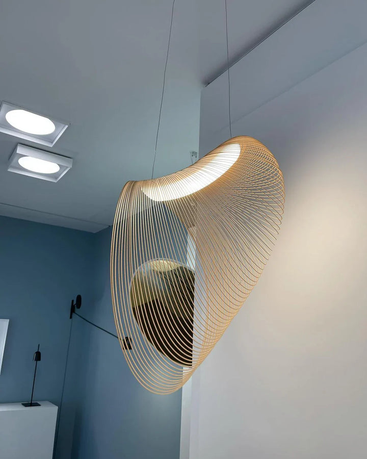 Wooden Modern LED Sculptural Pendant Light