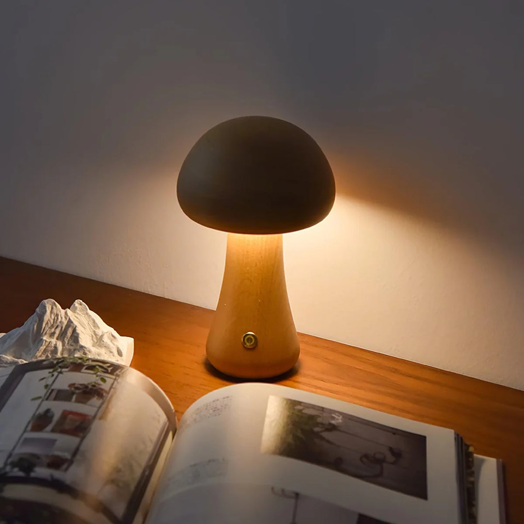 Wooden Rechargeable Table Lamp