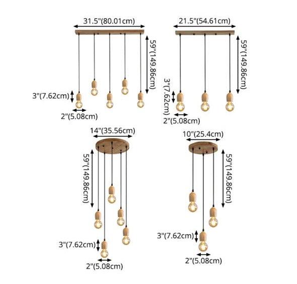 Modern Minimalist Pendant Light with Wooden Accents