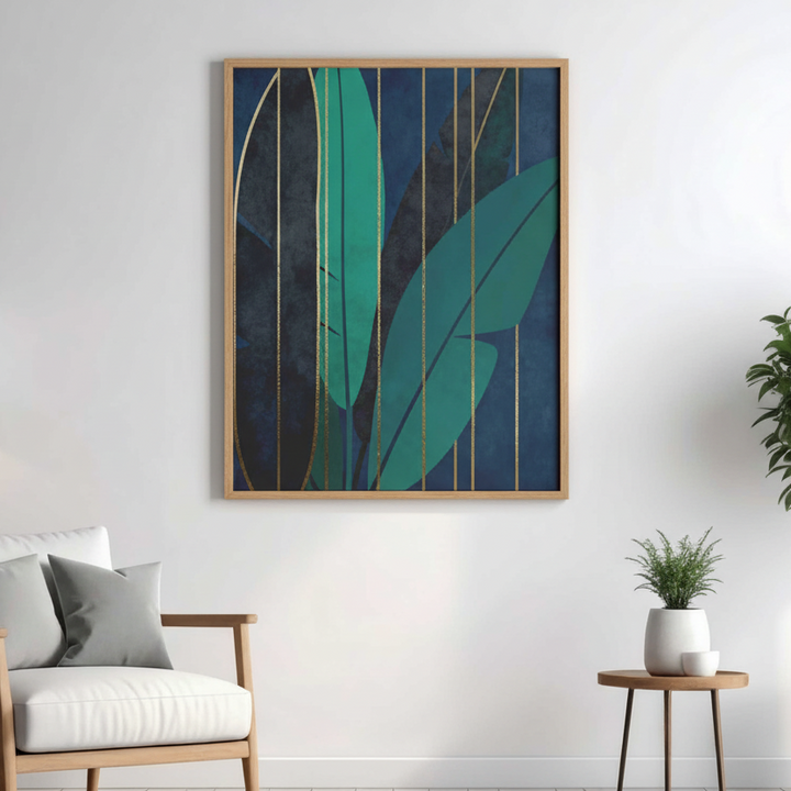 Modern Botanical Gold Line Wall Art