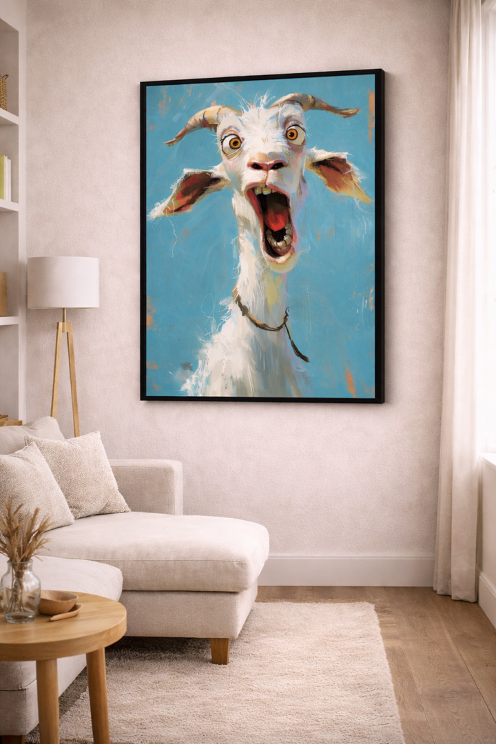 Playful Goat Expression Canvas