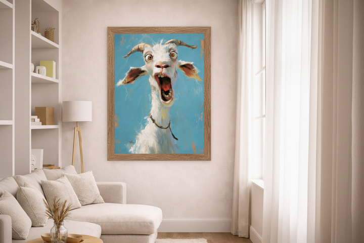 Playful Goat Expression Canvas