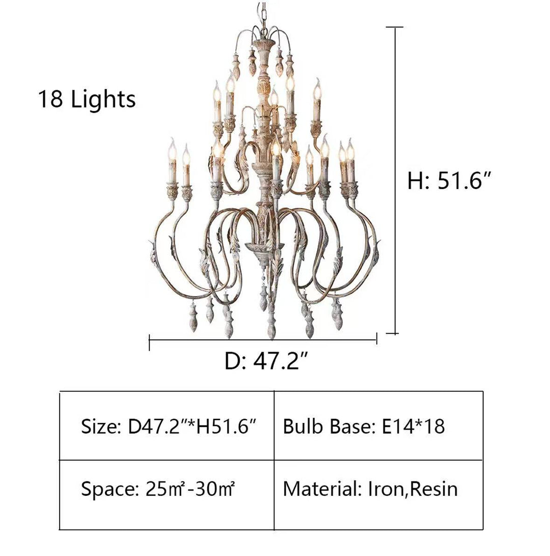 Rustic Chandelier in several sizes for Rooms and High Ceilings