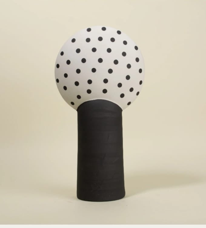 Black & White Geometric Sculpted Vases set of 2