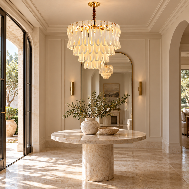 Ceramic Teardrop Cascade Chandelier